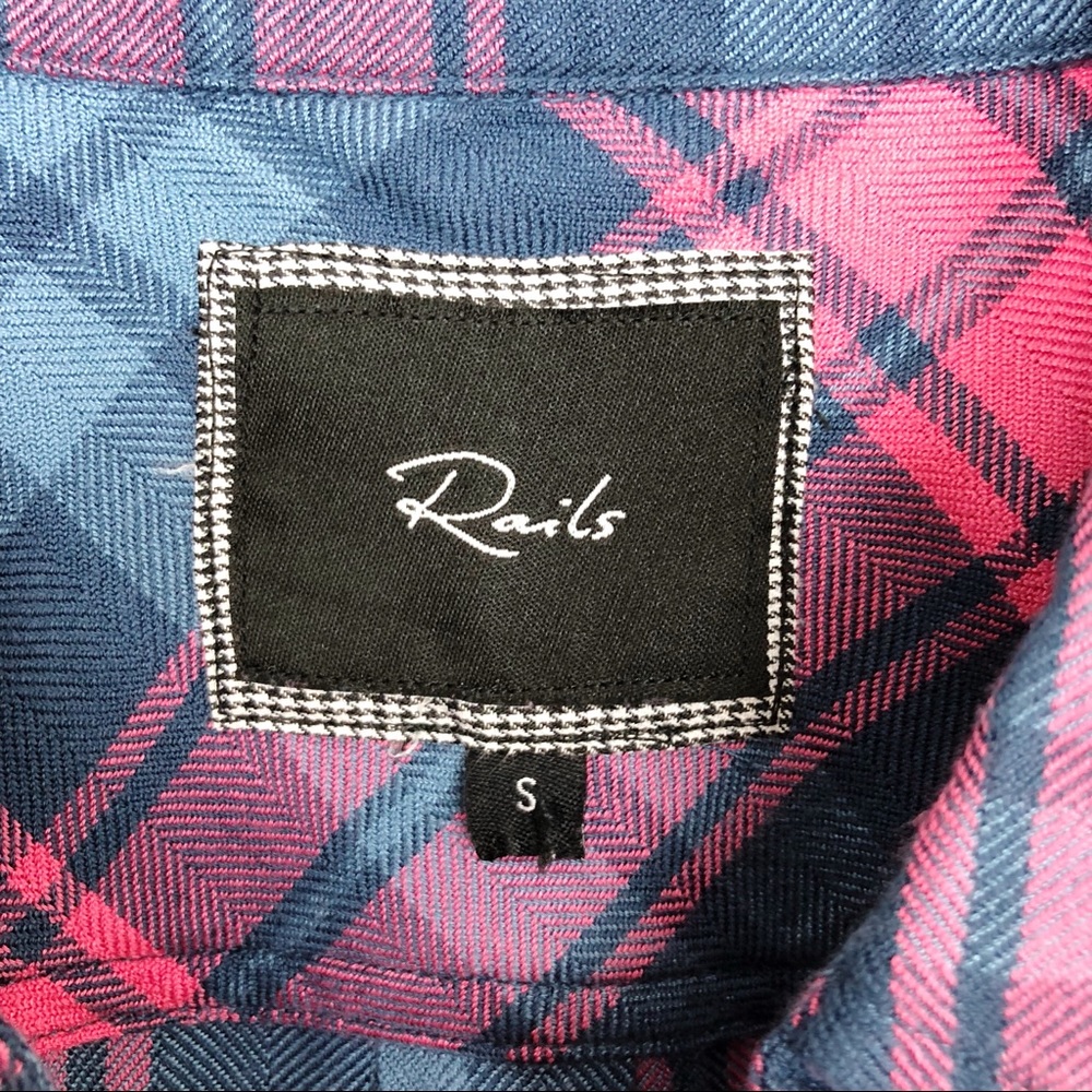 Rails Pink & Blue Plaid Button-Down Shirt - Picture 6 of 8